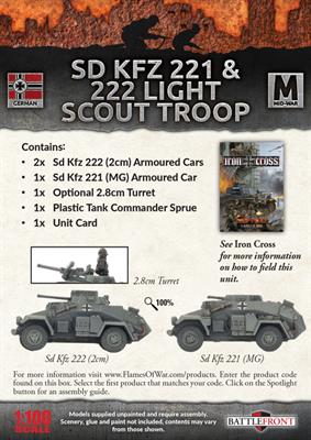 Flames of War: German SD KFZ 221 and 222 Light Scout Troop (Mid War)
