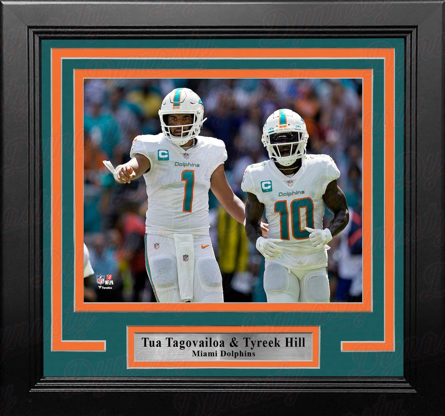 Tua Tagovailoa & Tyreek Hill Miami Dolphins 8" x 10" Framed Football Photo