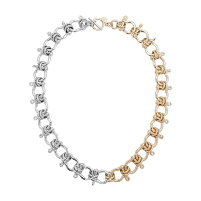 Two Toned XL Harrison Necklace by eklexic jewelry