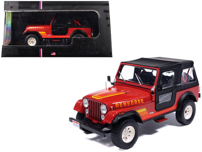 1983 Jeep Renegade Red with Stripes and Black Top 1/24 Diecast Model by IXO Models  free shipping USA