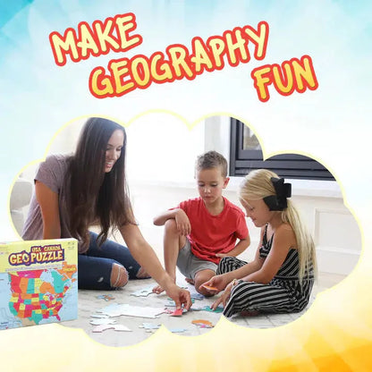 USA & Canada GeoPuzzle 69 Piece Jigsaw Puzzle Geotoys