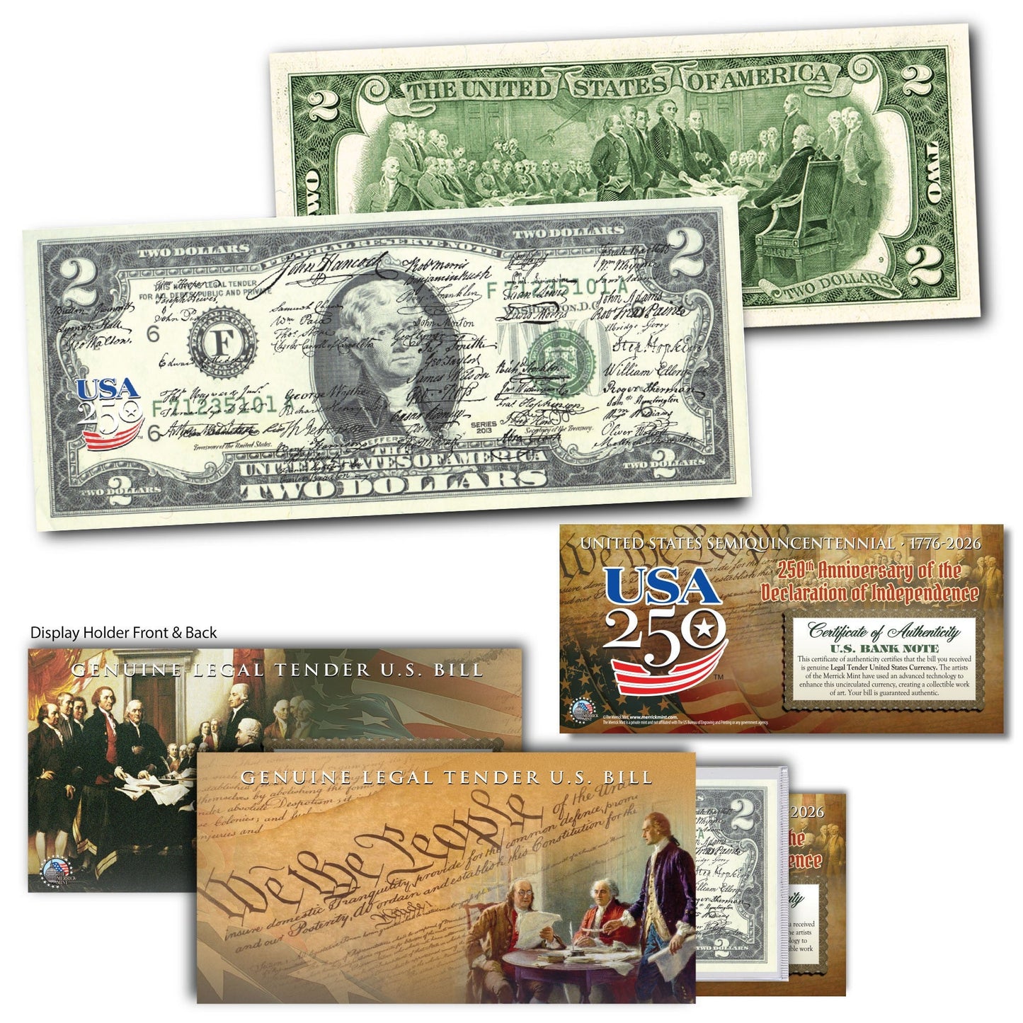 Declaration of Independence Signatures | 250th Anniversary $2 Bill