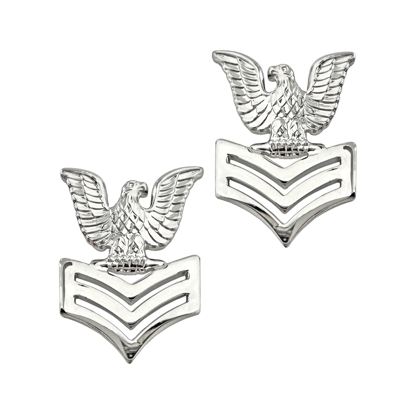 U.S. Navy Petty Officer 1st Class Collar Device (E6) STA-BRITE® Pin-on (PAIR)