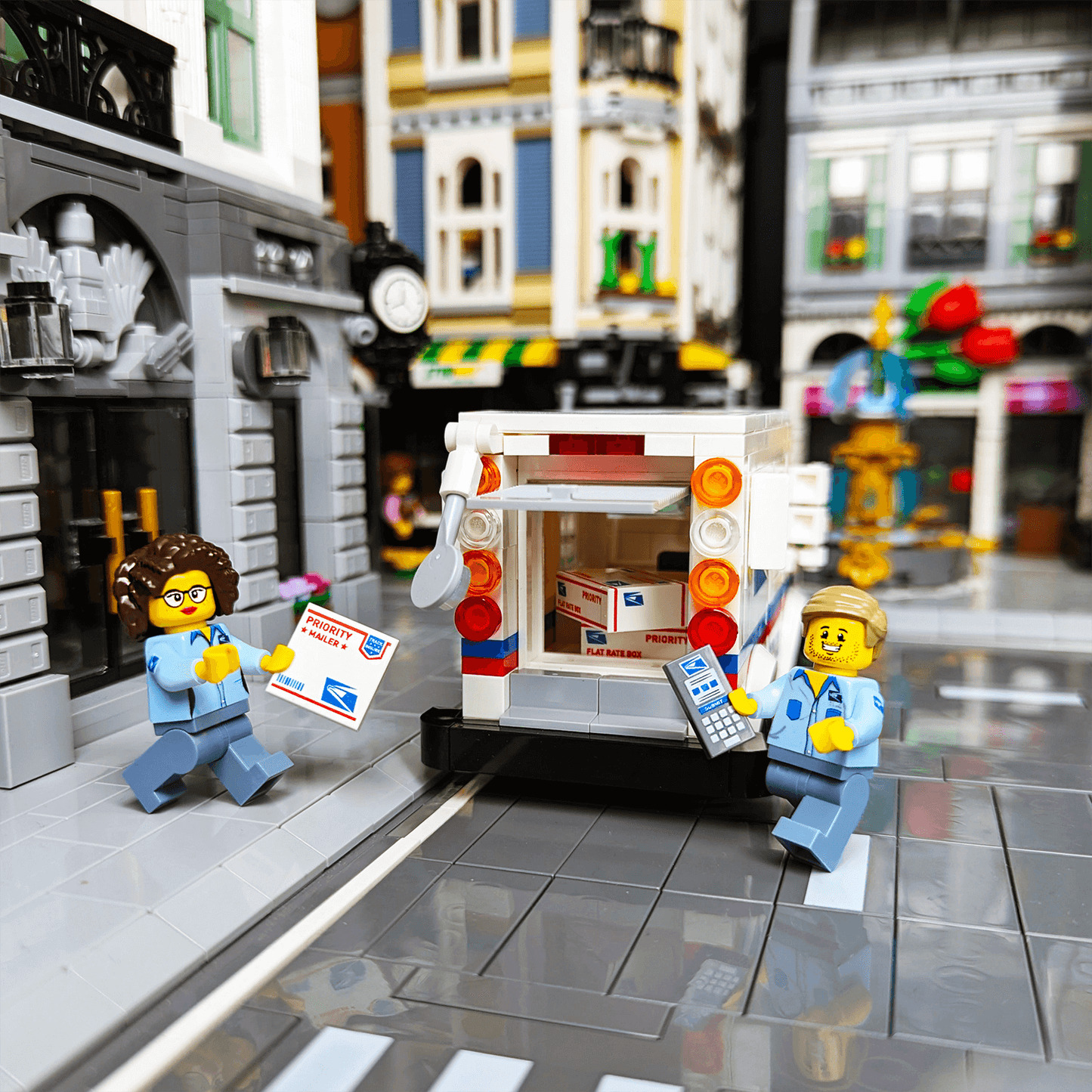 United Studs Postal Worker (Male) -  Custom Printed Minifig - Made Using LEGO® Parts