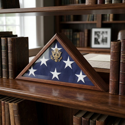 Burial Flag Display Case Cherry Flag Case Pedestal / Urn Combination