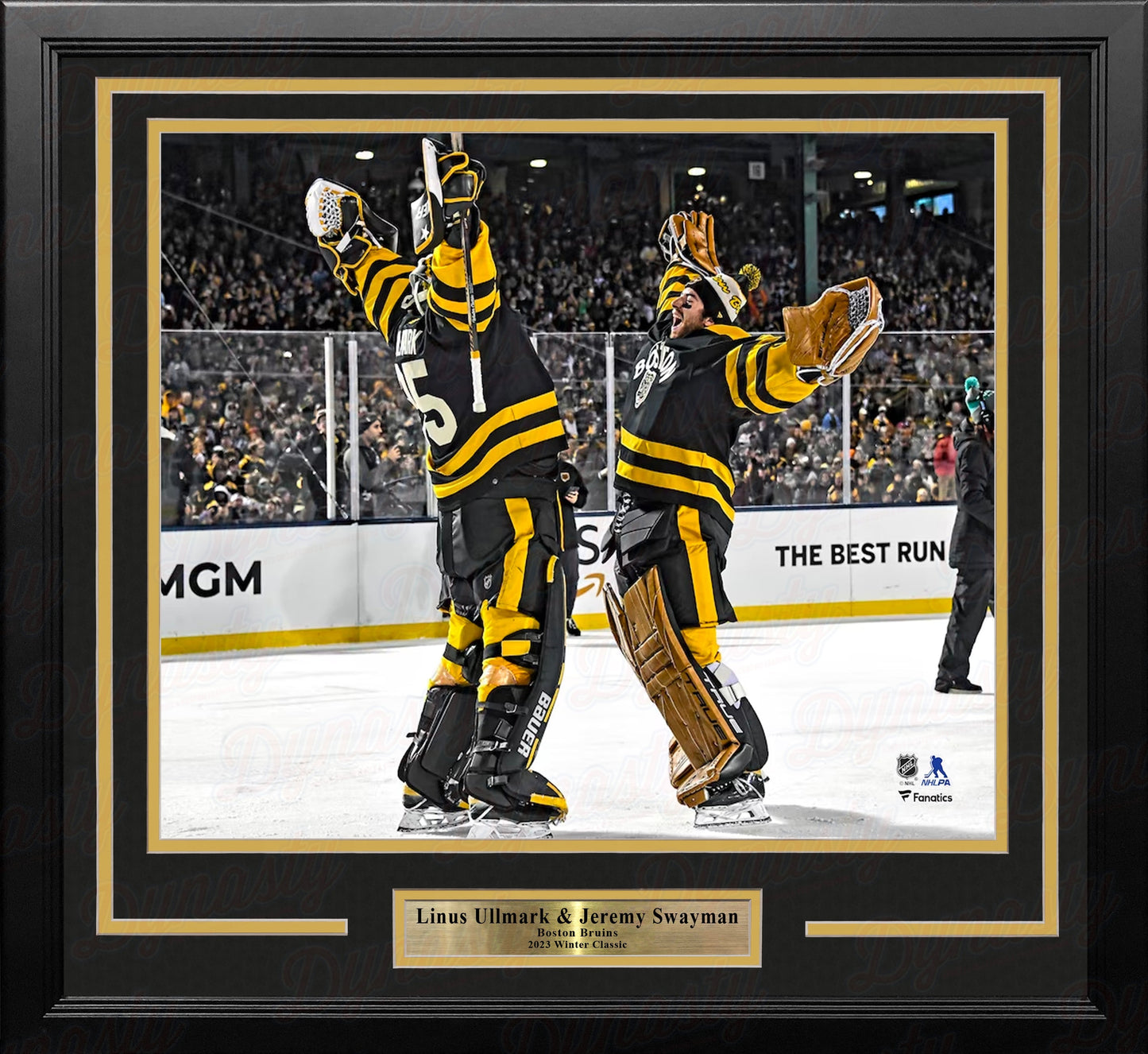 Linus Ullmark & Jeremy Swayman 2023 Winter Classic Boston Bruins 11" x 14" Framed Hockey Photo