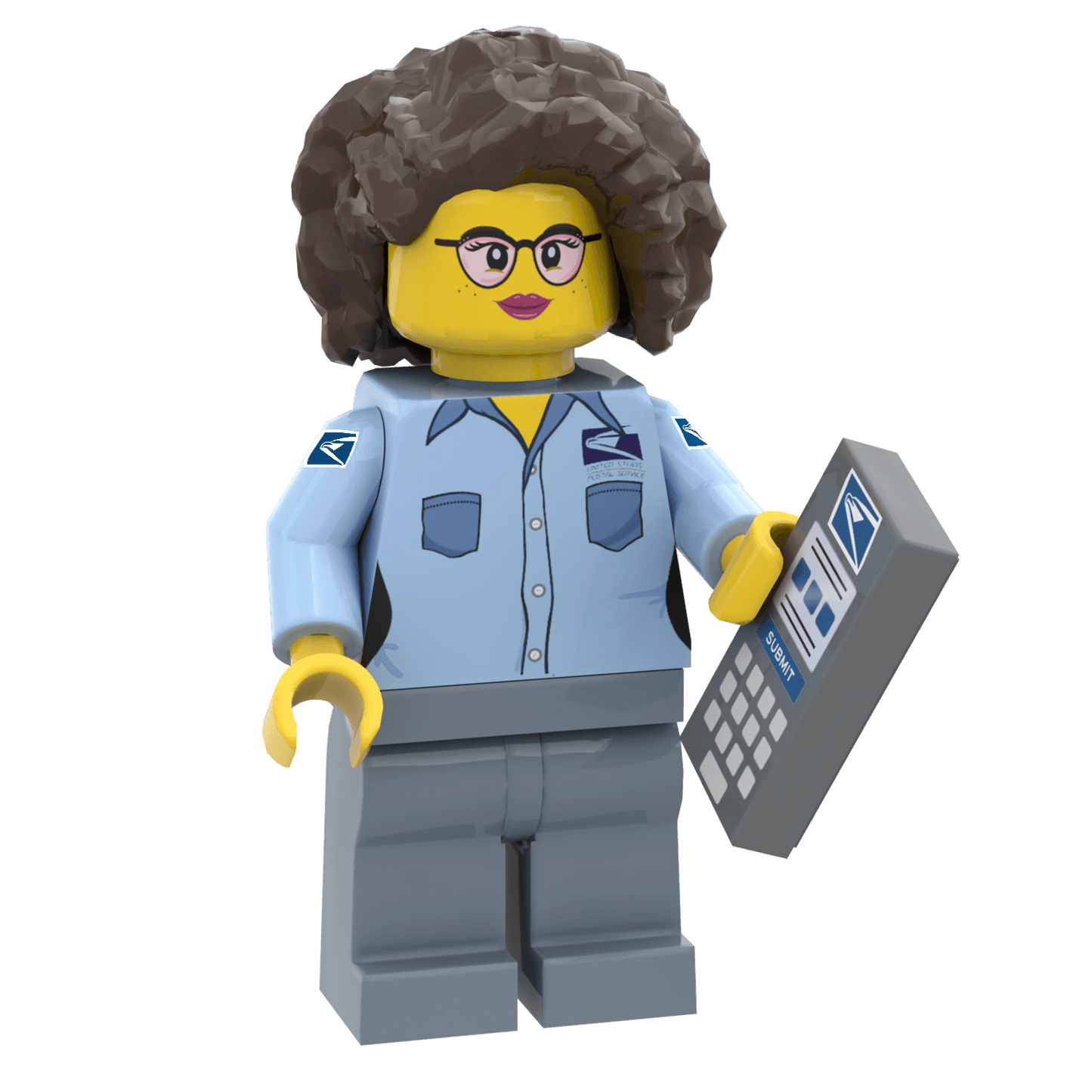 United Studs Postal Worker (Female) -  Custom Printed Minifig - Made Using LEGO® Parts