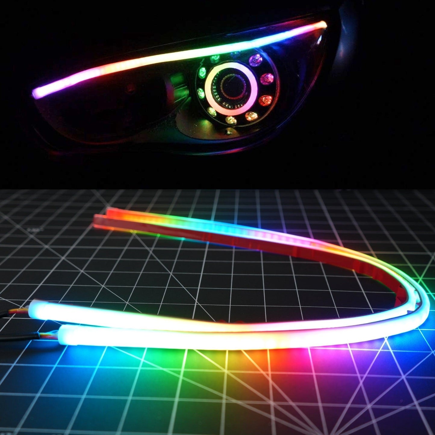 Universal Flexible Multicolor DRL Tube Strips | RGBW & Flow Series