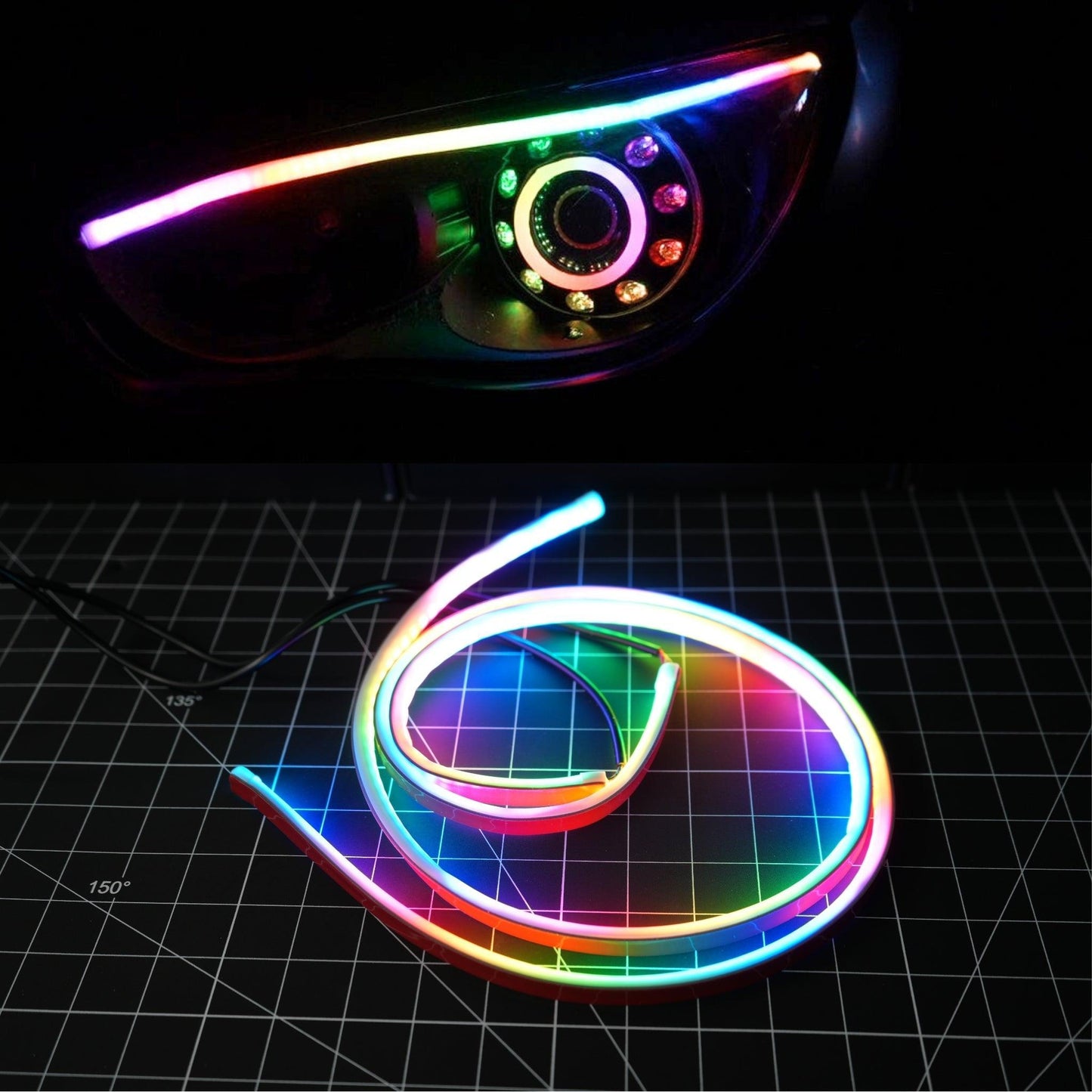 Universal Flexible Multicolor DRL Tube Strips | RGBW & Flow Series