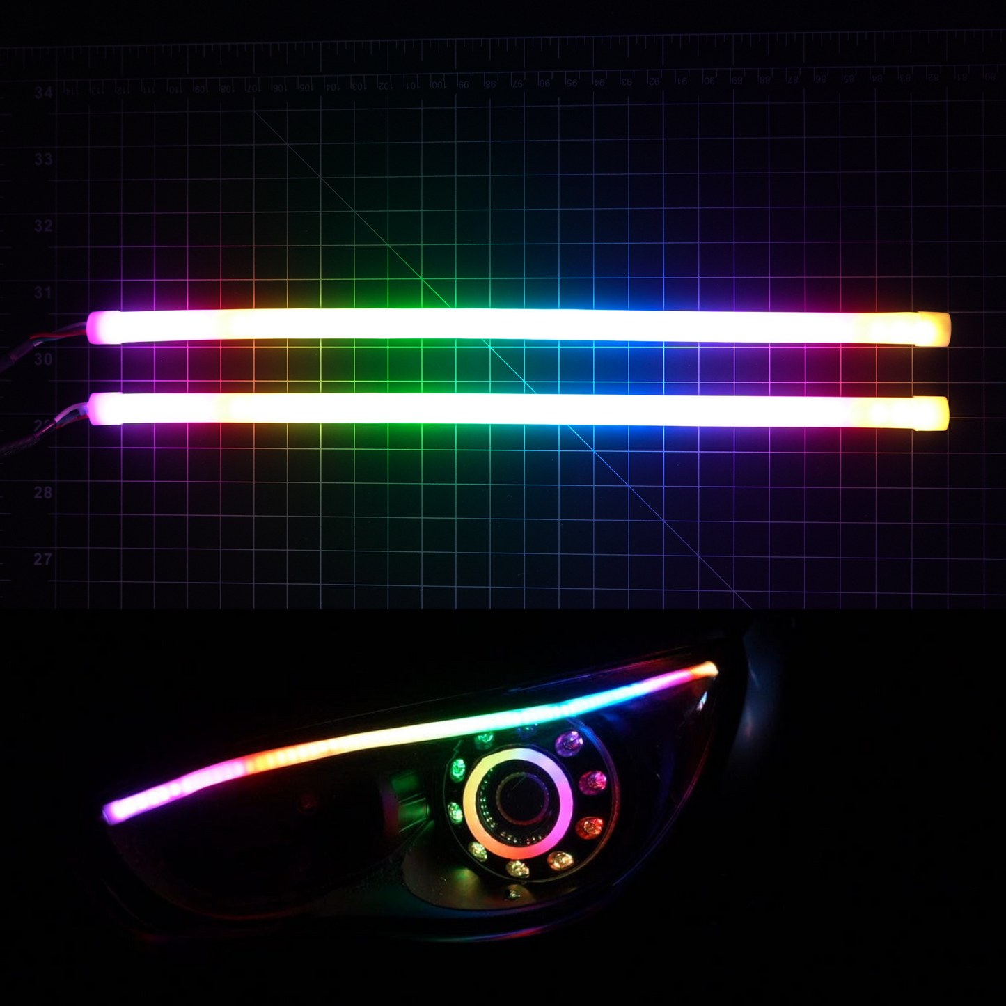 Universal Flexible Multicolor DRL Tube Strips | RGBW & Flow Series