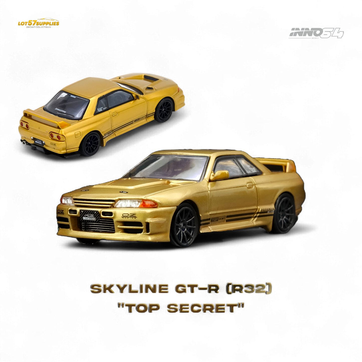 (Pre-Order) INNO64 TOP SECRET BNR32 GT-R - 650R Gold 1:64