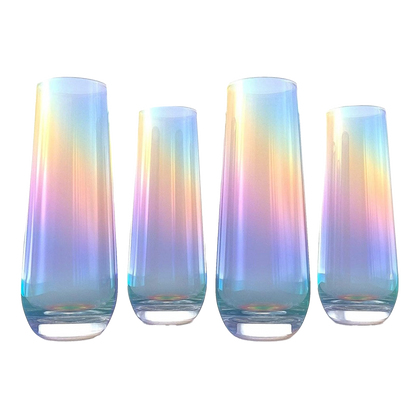 Iridescent Luster Pearl Radiance Set of 4 Wine Glasses 10oz - Radiant and Nostalgic Large Red or White Wine Glass, Entertaining An Ethereal Experience by The Wine Savant