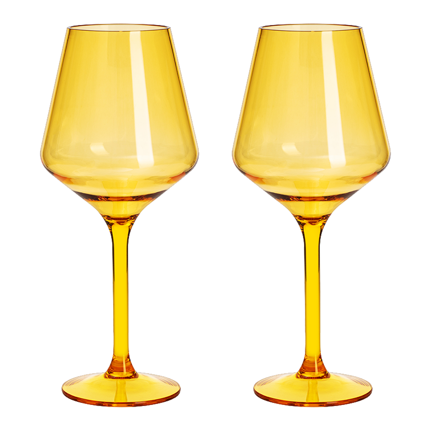 Floating Wine Glasses for Pool - Set of 2-15 OZ Shatterproof Poolside Wine Glasses, Tritan Plastic Reusable Stemware, Beach Outdoor Cocktail, Wine, Champagne, Water Glassware Spring Summer (Yellow) by The Wine Savant