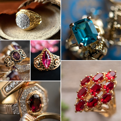 FIVE FOR ONE -Mix of 5 Vintage/Antique Rings for Women We Select Per Your Specifications Made in America - Bulk Pack by PVD Vintage Jewelry