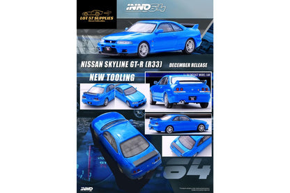 Inno64 Nissan Skyline GT-R (R33) in Blue 1:64