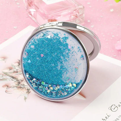 Glitter Quicksand Double-Sided Portable Mirror by KE Cosmetics