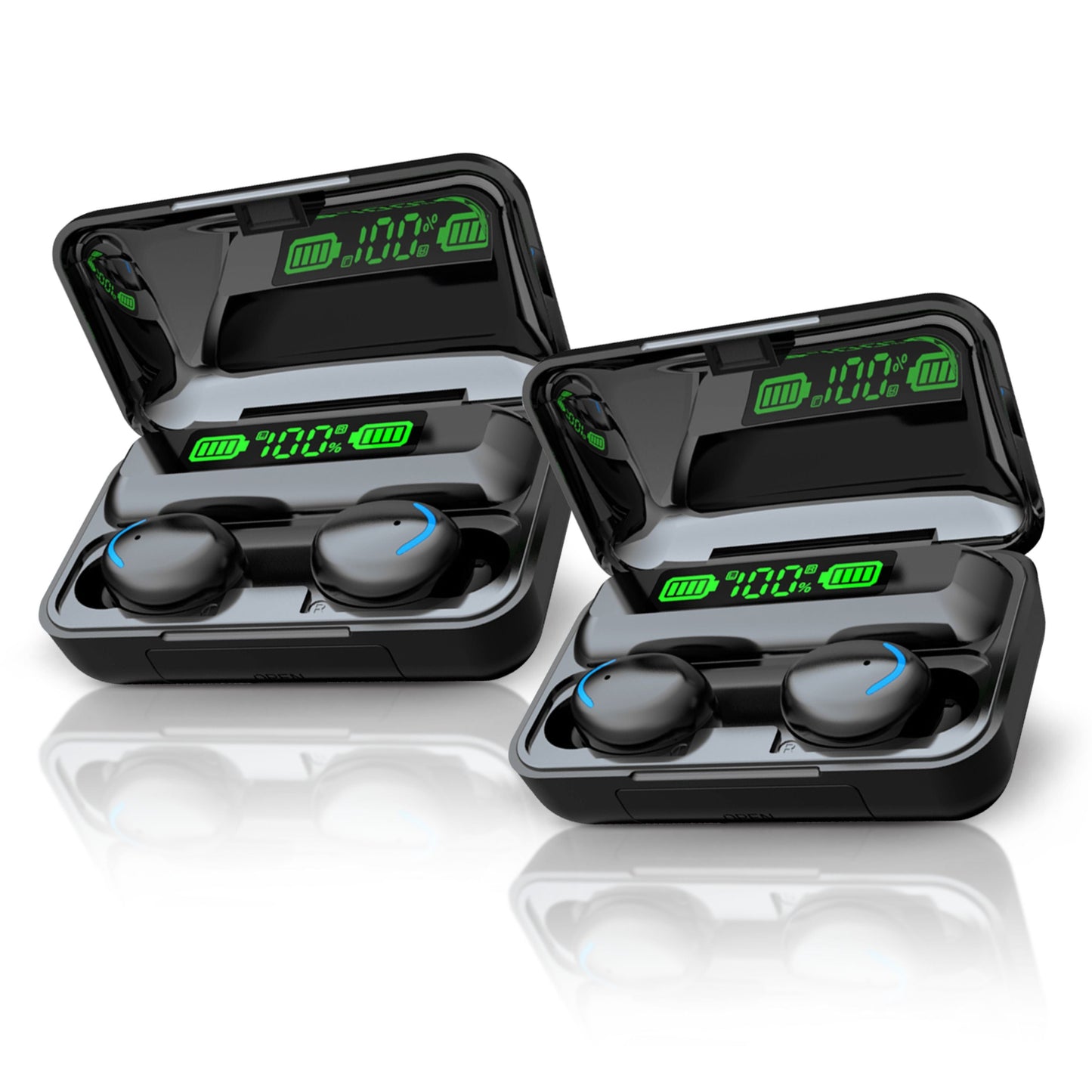 Flux 7 TWS Earbuds w/ Wireless Charging Case & Power Bank - 2-Pack