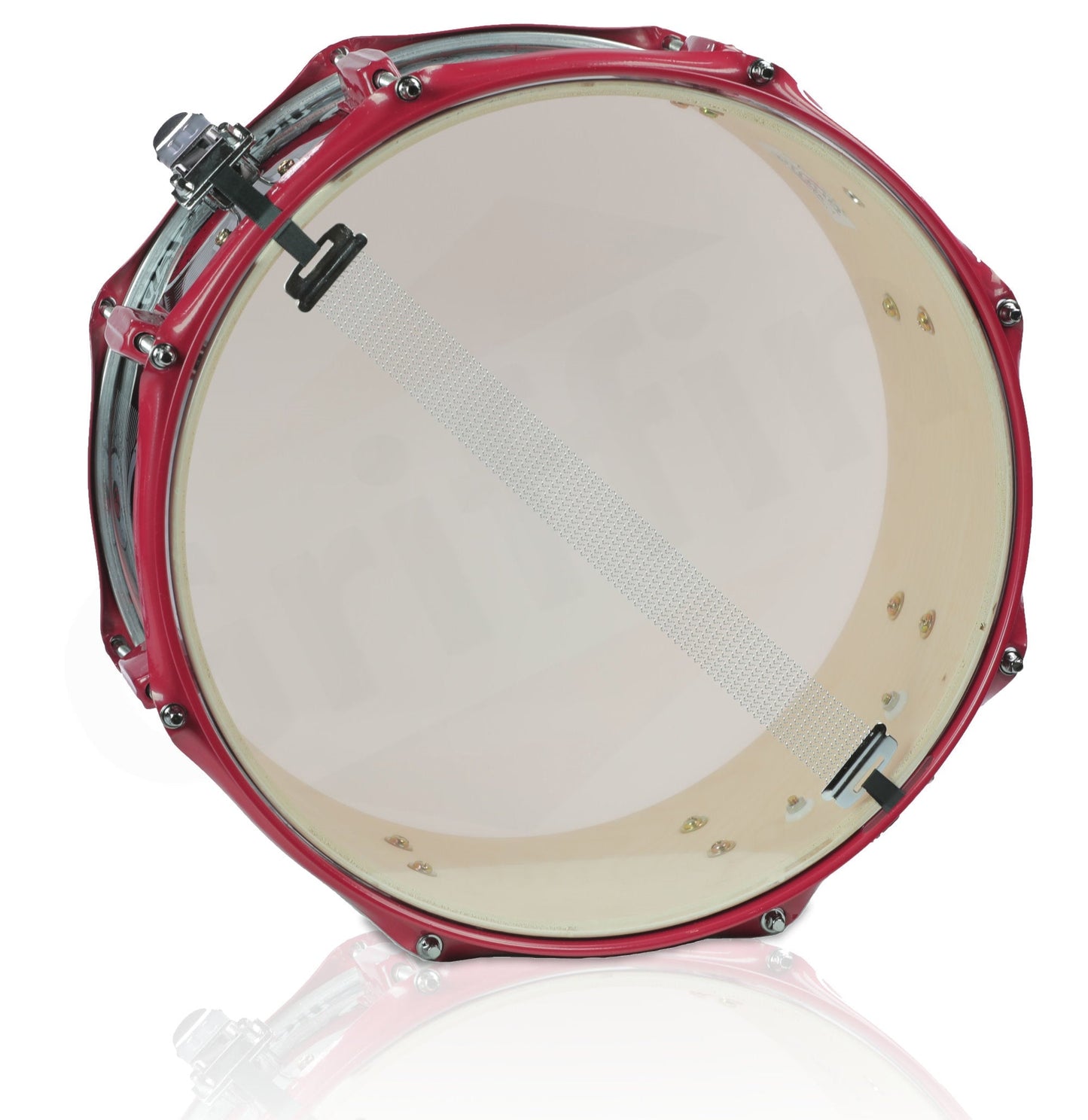 GRIFFIN Snare Drum Birch Wood Shell 14 X 6.5 Inch - Oversize 2.5" Large Vents & Custom Graphic Wrap (Limited Edition) - Red Hardware, 8 Tuning Lugs by GeekStands.com