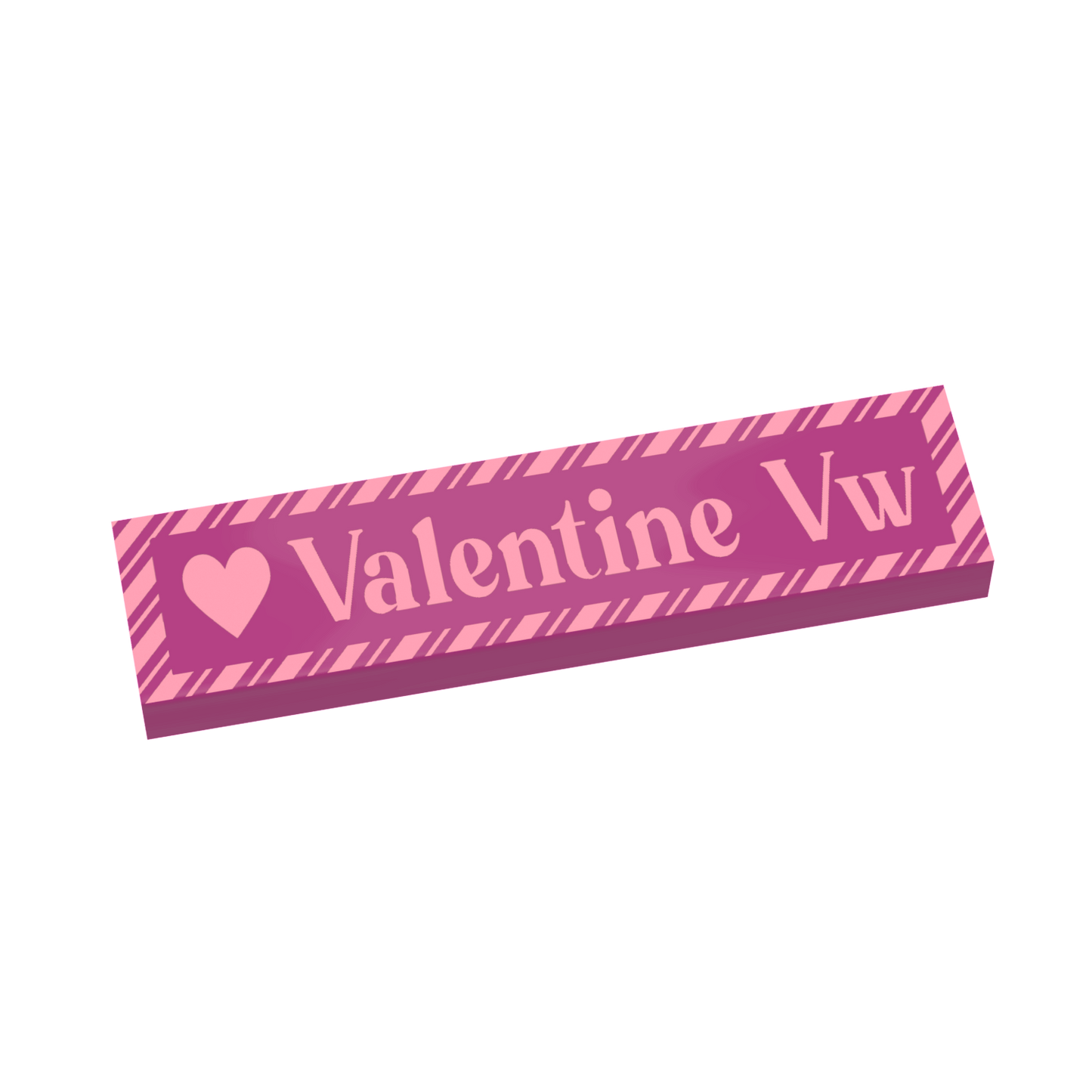 Valentine Vw. Street Sign - Custom Printed 1x4 Tile - Made with LEGO® Parts