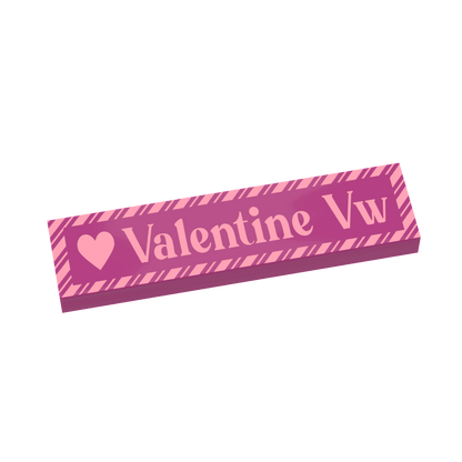 Valentine Vw. Street Sign - Custom Printed 1x4 Tile - Made with LEGO® Parts