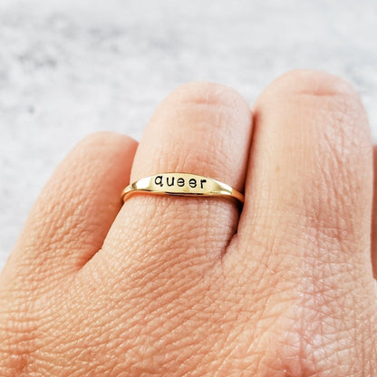 Vegan Dainty Gold Ring by Salt and Sparkle