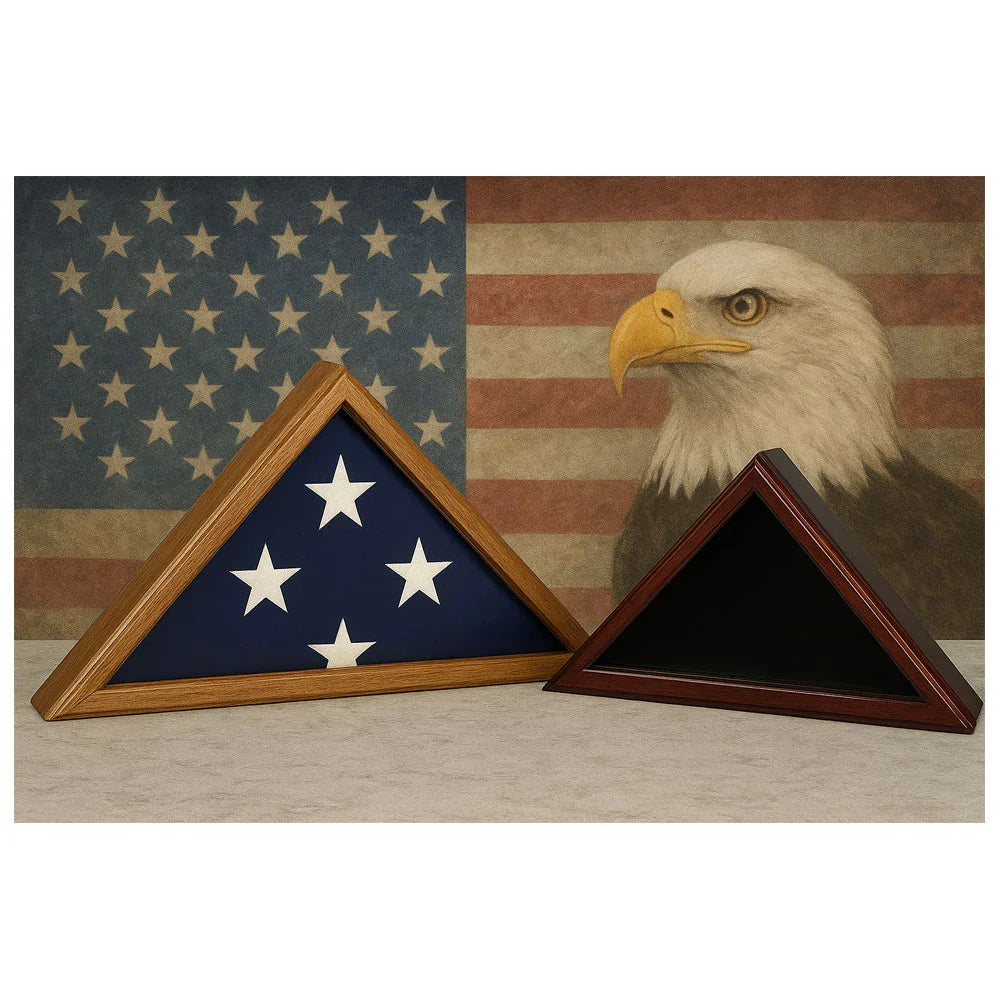 Heritage Flag Display Case for 5ft x 9.5ft Flag, solid wood flag