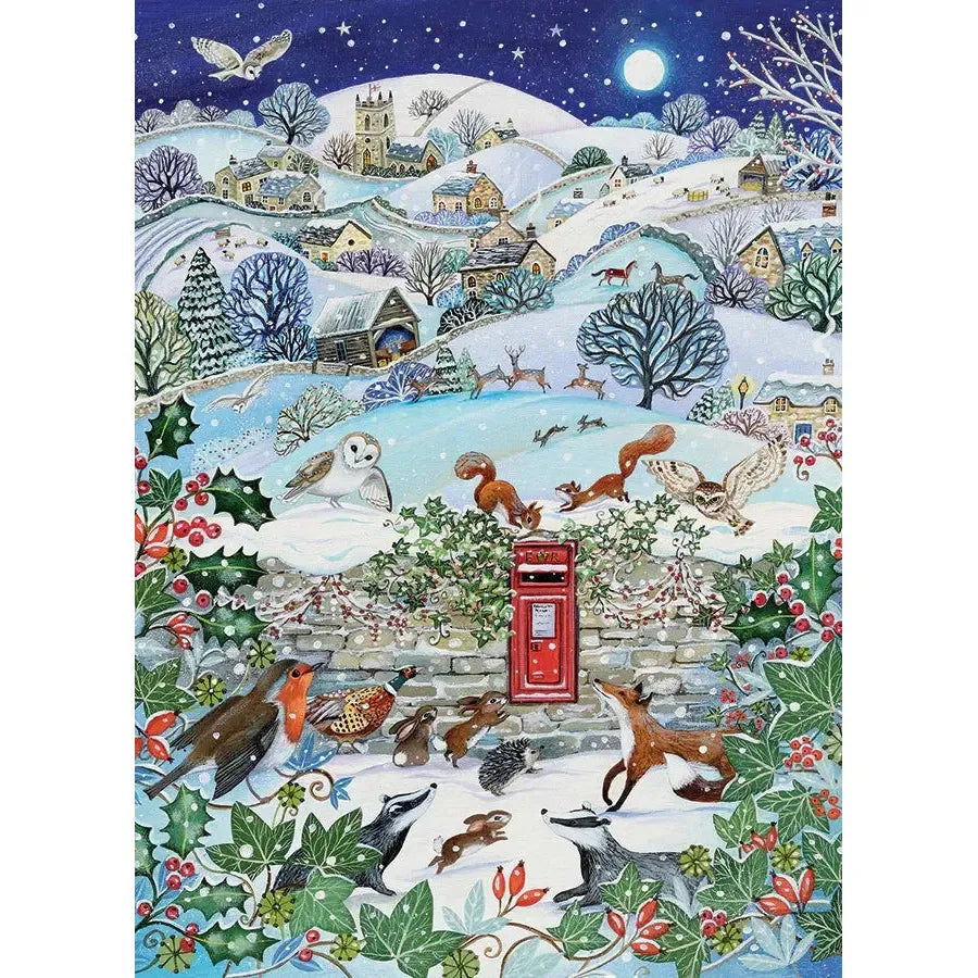 Village on a Winter Night 1000 Piece Jigsaw Puzzle Cobble Hill