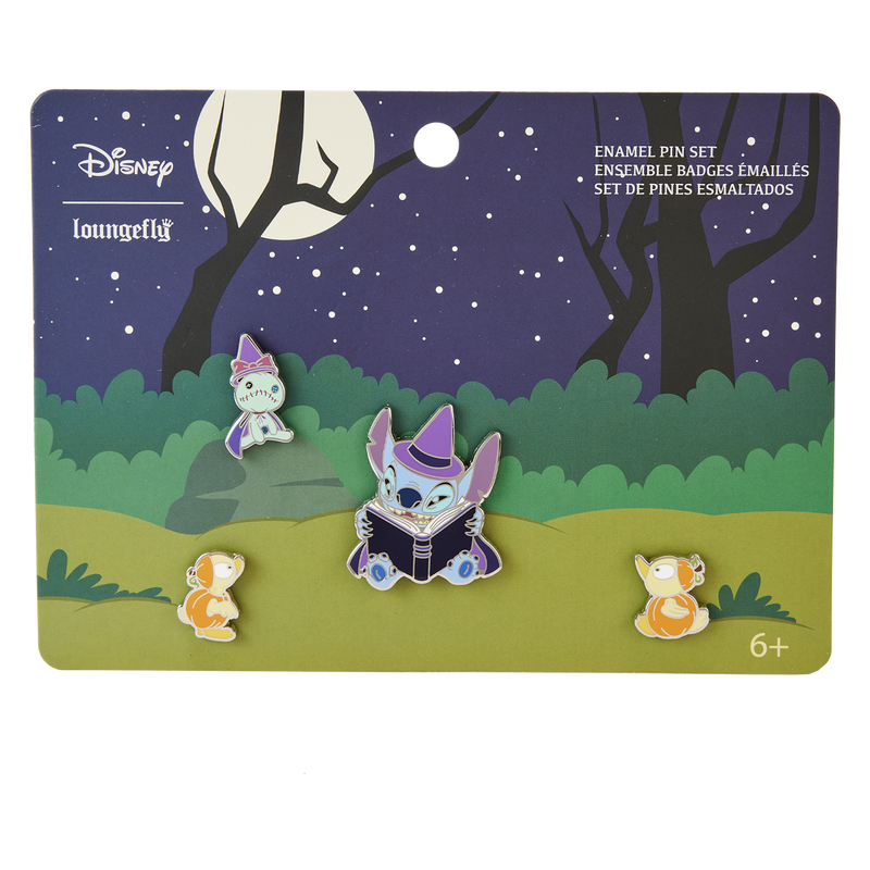 Stitch Spooky Stories Halloween 4pc Pin Set