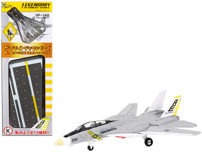 Grumman F-14B Tomcat Fighter Aircraft "VF-142 Ghostriders" and Section K of USS Enterprise (CVN-65) Aircraft Carrier Display Deck "Legendary F-14 Tomcat" Series 1/200 Diecast Model by Forces of Valor  free shipping USA
