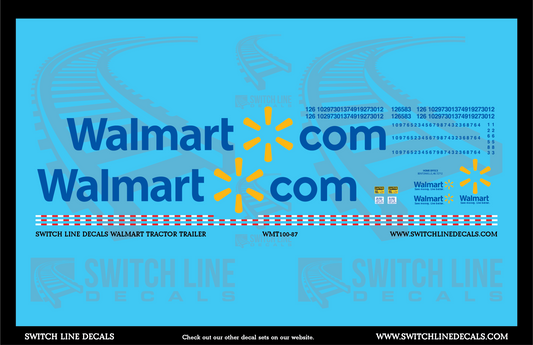 HO Scale Walmart Tractor Trailer Decal Set