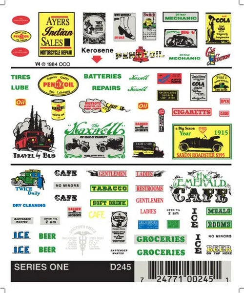 Woodland Scenics D245 Dry Transfer Decals Series One Railroad Advertisement