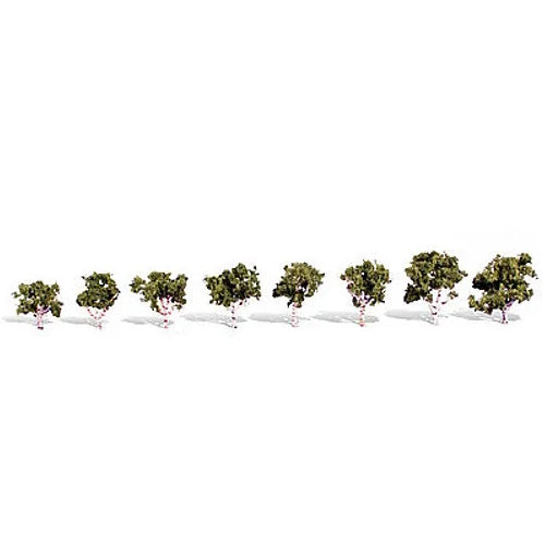 Woodland Waters Edge Trees 3/4'' - 1 1/4'' (8) - Model Railroad Trees