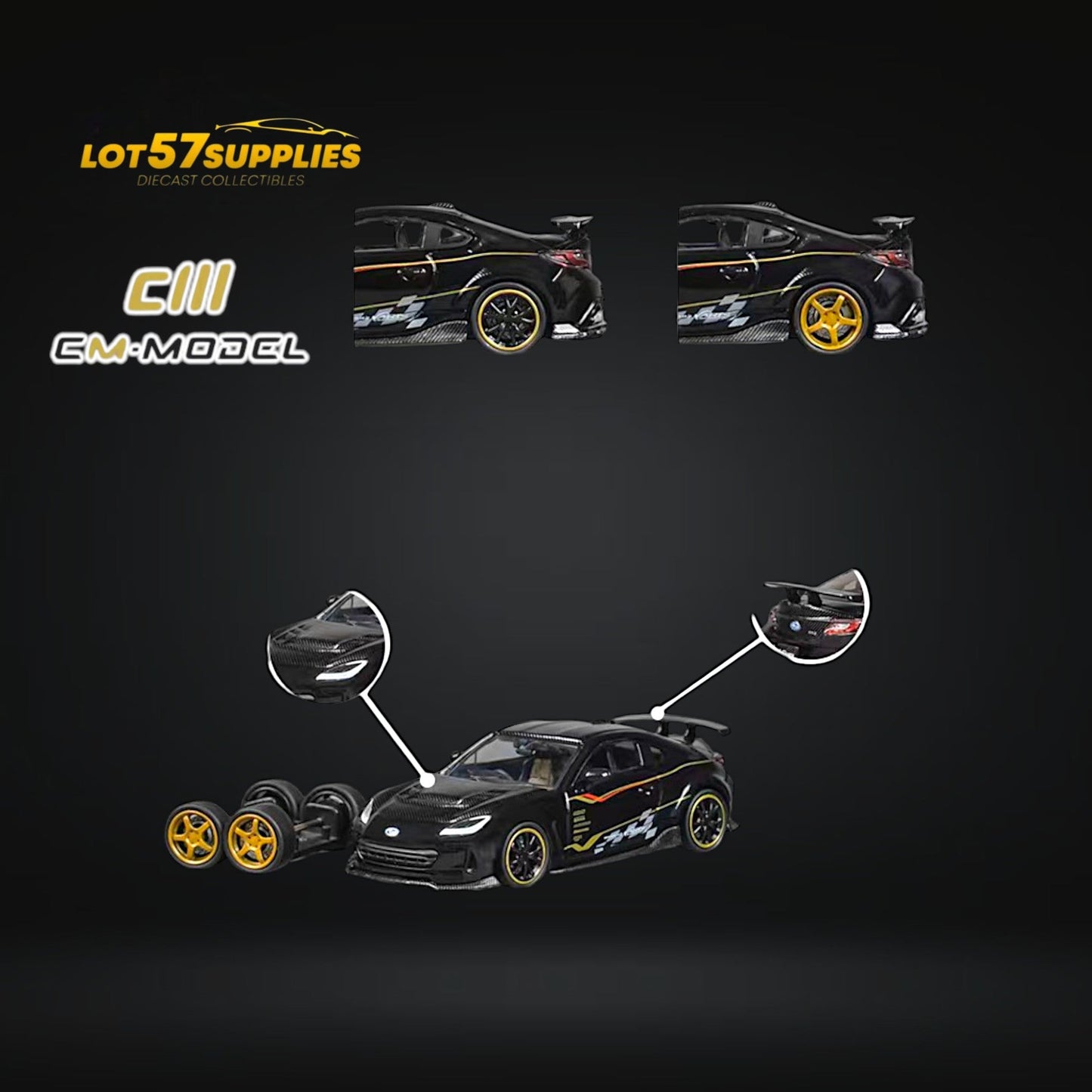 CM Model Subaru BRZ Varis BRZ ARISING-1 in Black 1:64 CM64-BRZ-02