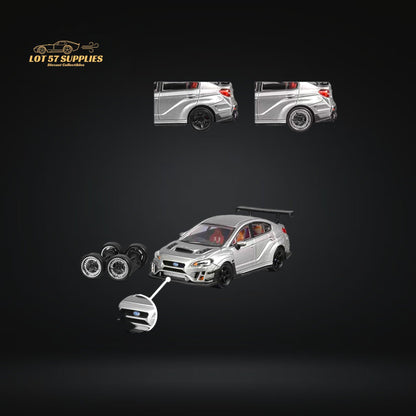 CM Model Subaru WRX STI Varis Widebody Silver 1:64
