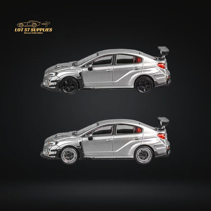 CM Model Subaru WRX STI Varis Widebody Silver 1:64