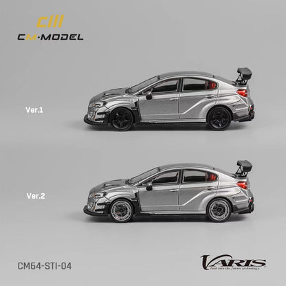 CM Model Subaru WRX STI Varis Widebody Silver 1:64