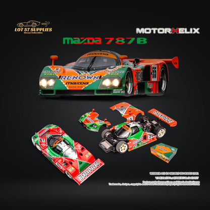 (Pre-Order) MOTORHELIX Mazda 787b #55 Le Mans Championship 1991 Winner 1:64