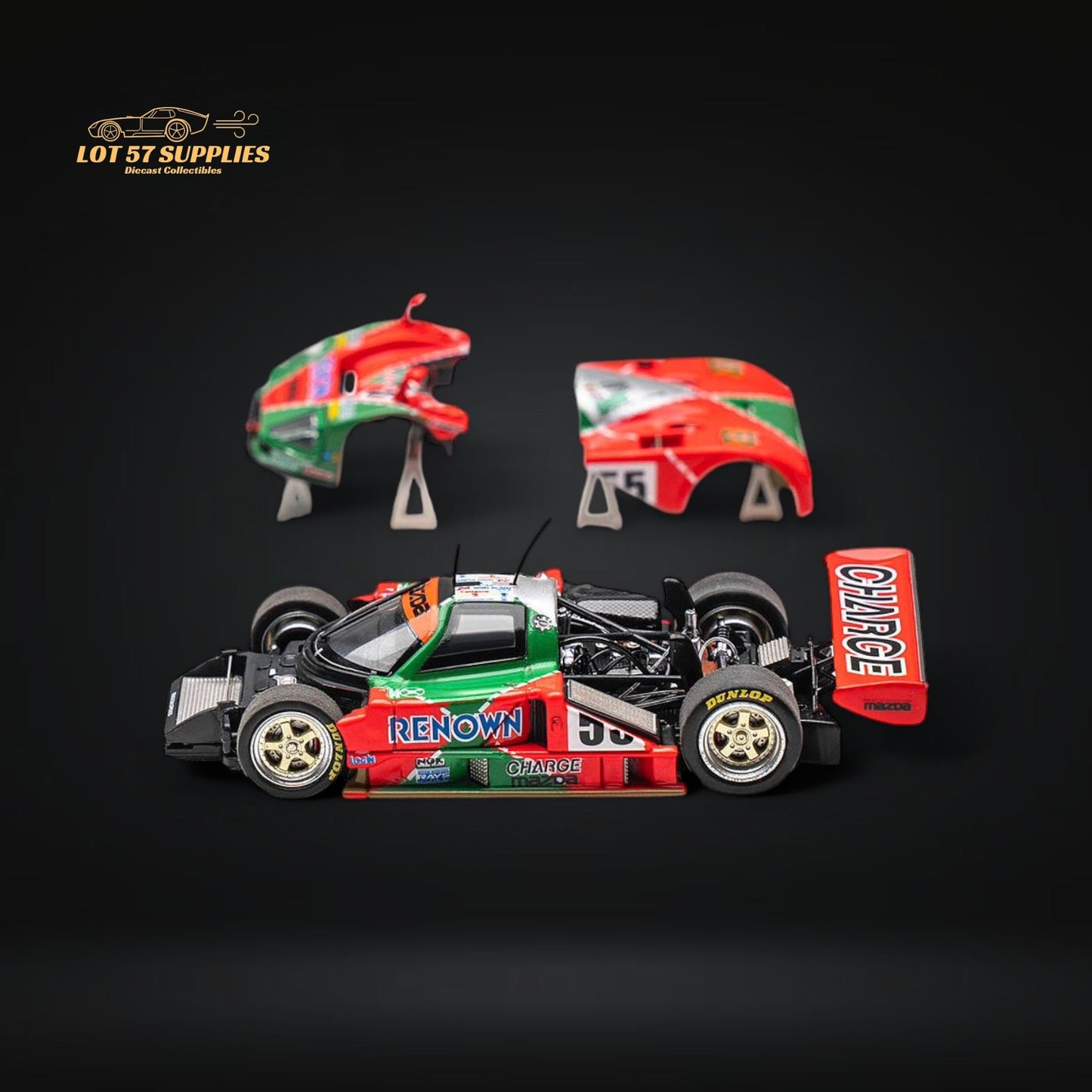 (Pre-Order) MOTORHELIX Mazda 787b #55 Le Mans Championship 1991 Winner 1:64