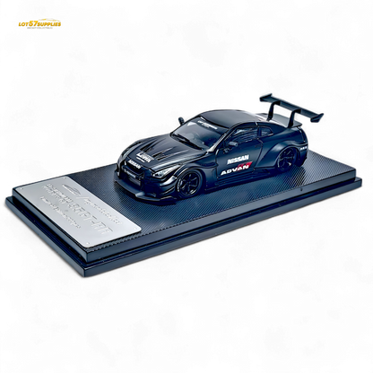 MC Nissan R35 GTR GT Matte Black Advan Liberty Walk 1:64