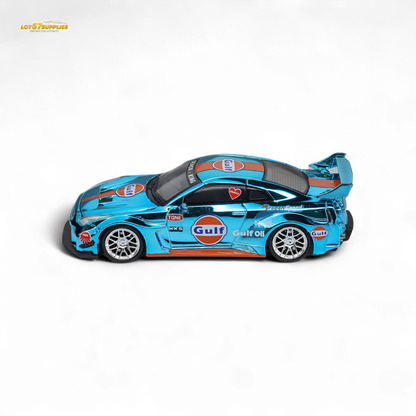 DEMON KING Auto LBWK Nissan GT-R R35 Chrome Gulf 1:64