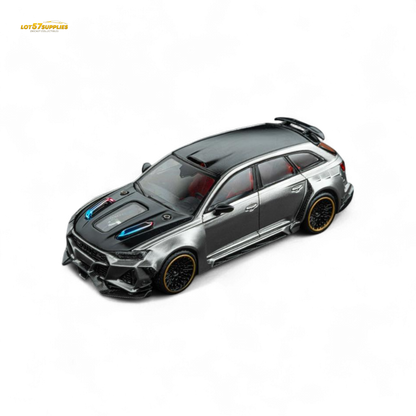 DCM Modified Audi RS6 Wagon Silver/Gray With Ferrari Engine & Openable Hood 1:64