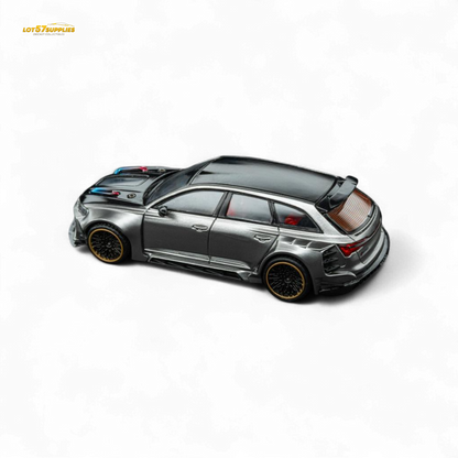 DCM Modified Audi RS6 Wagon Silver/Gray With Ferrari Engine & Openable Hood 1:64