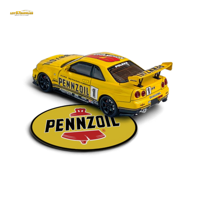 Fast Speed Skyline GT-R R34 Nismo Z-Tune Pennzoil #1 Yellow 1:64