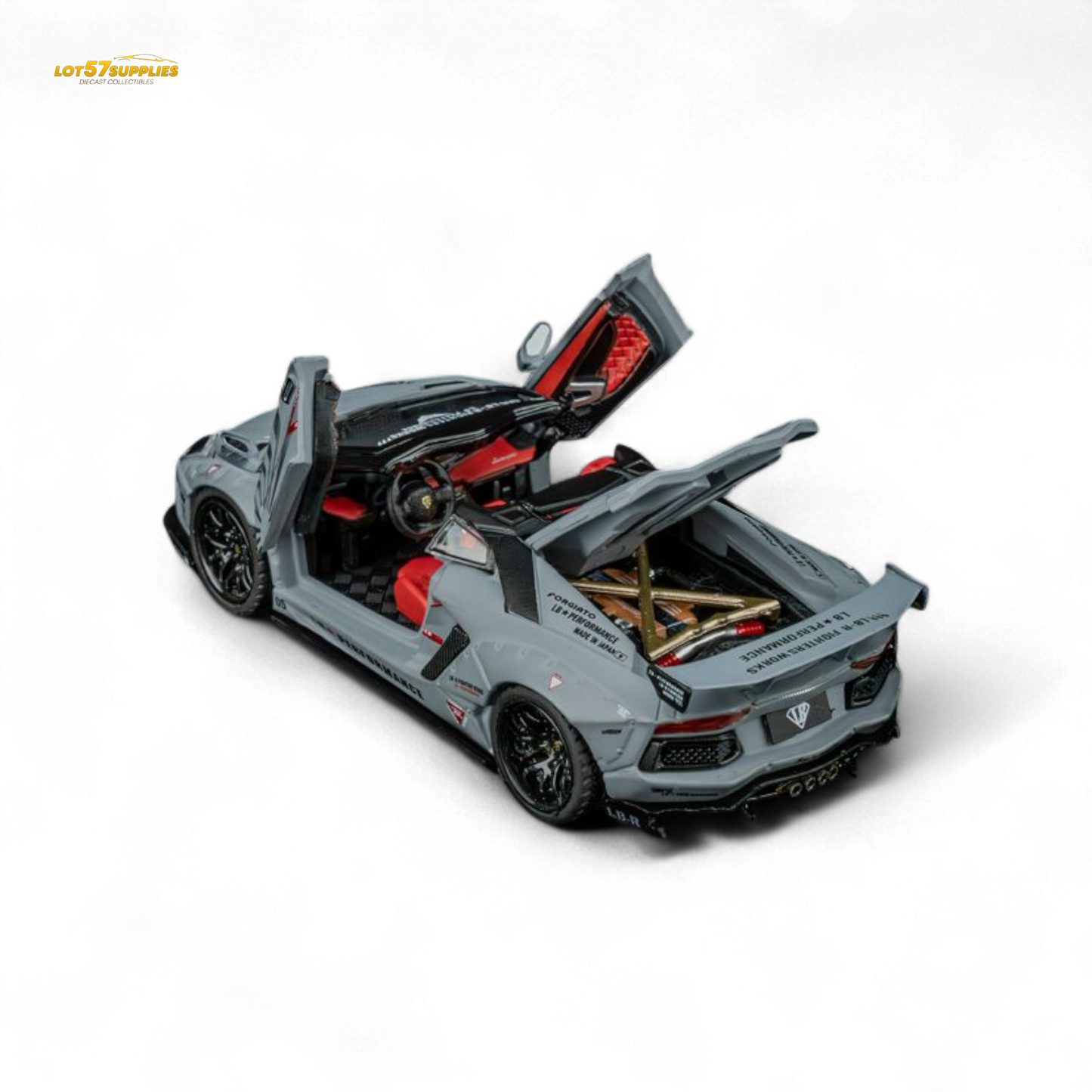 TPC Rhino Model RM 1/64 Lamborghini LP720-4 Roadster Wide-Body Modified - Combat Gray 1/64