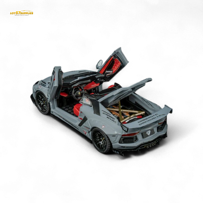TPC Rhino Model RM 1/64 Lamborghini LP720-4 Roadster Wide-Body Modified - Combat Gray 1/64