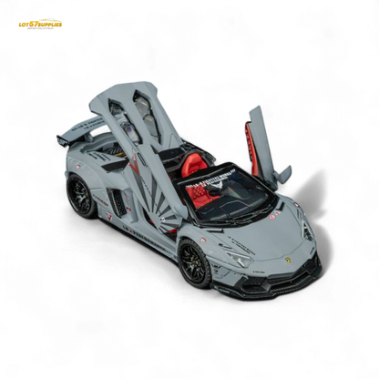 TPC Rhino Model RM 1/64 Lamborghini LP720-4 Roadster Wide-Body Modified - Combat Gray 1/64