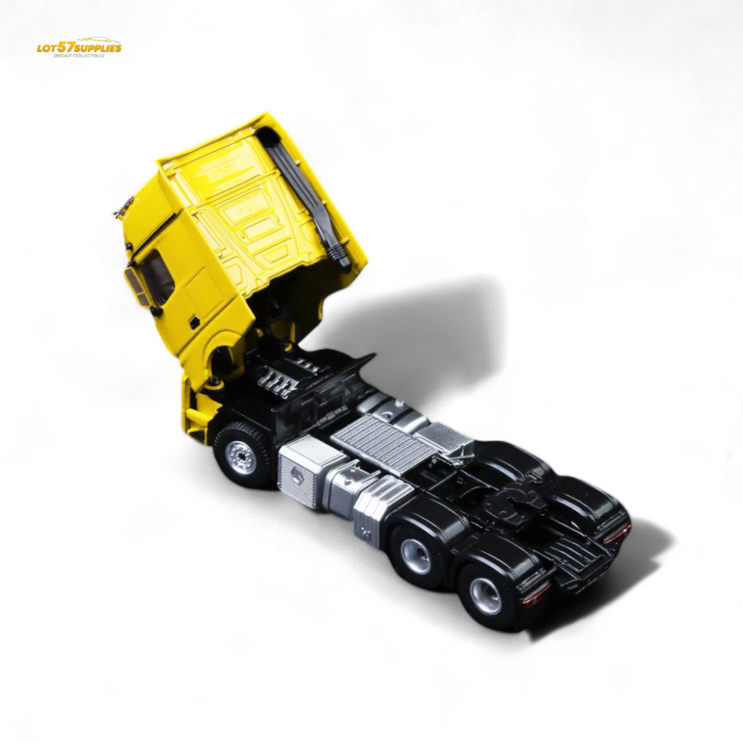 TimeMicro & Perka BENZ FLATBED TRANSPORT VEHICLE - Yellow 1/64