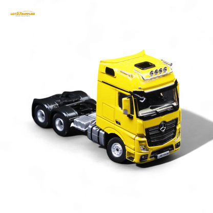 TimeMicro & Perka BENZ FLATBED TRANSPORT VEHICLE Yellow 1:64