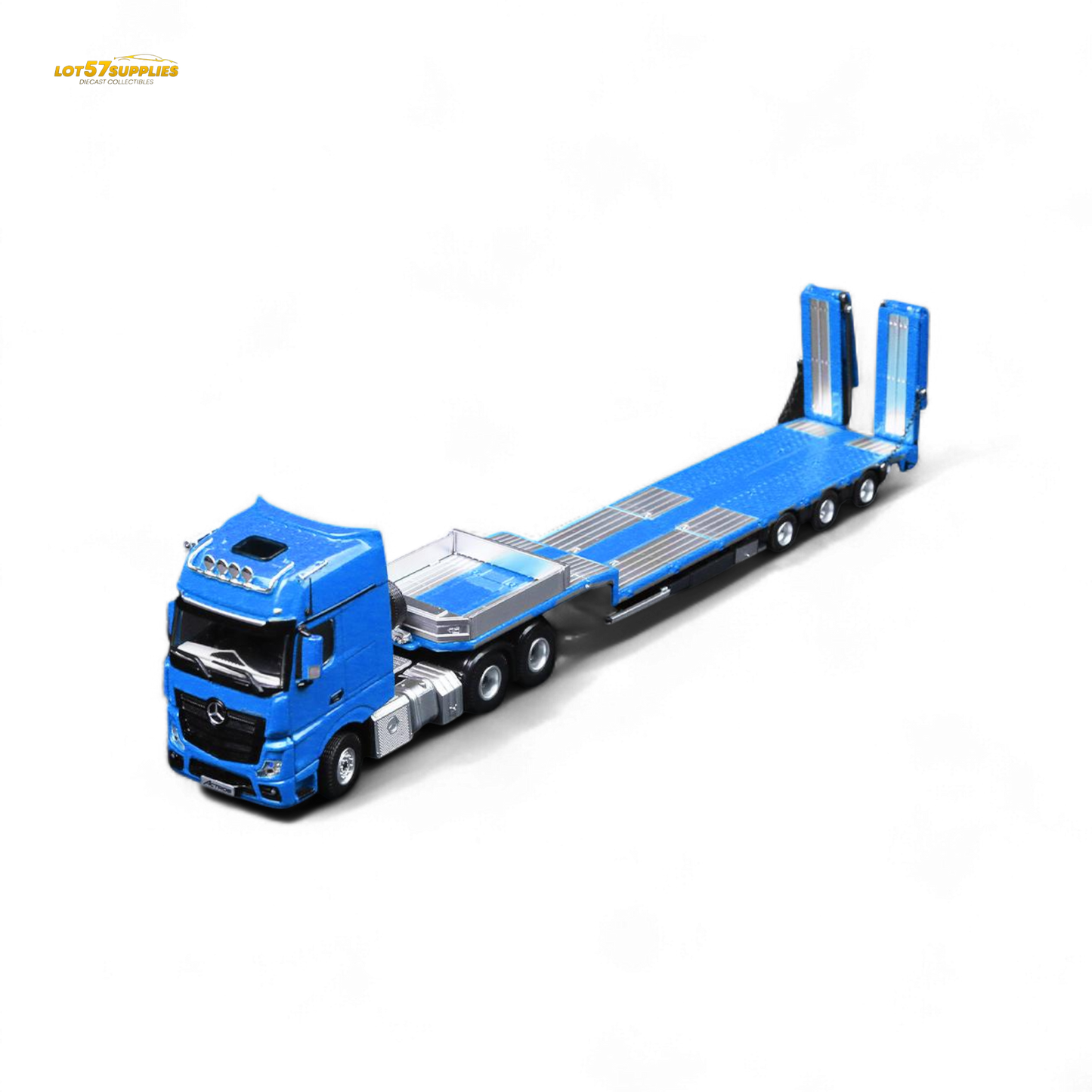 TimeMicro & Perka BENZ FLATBED TRANSPORT VEHICLE - Blue 1:64