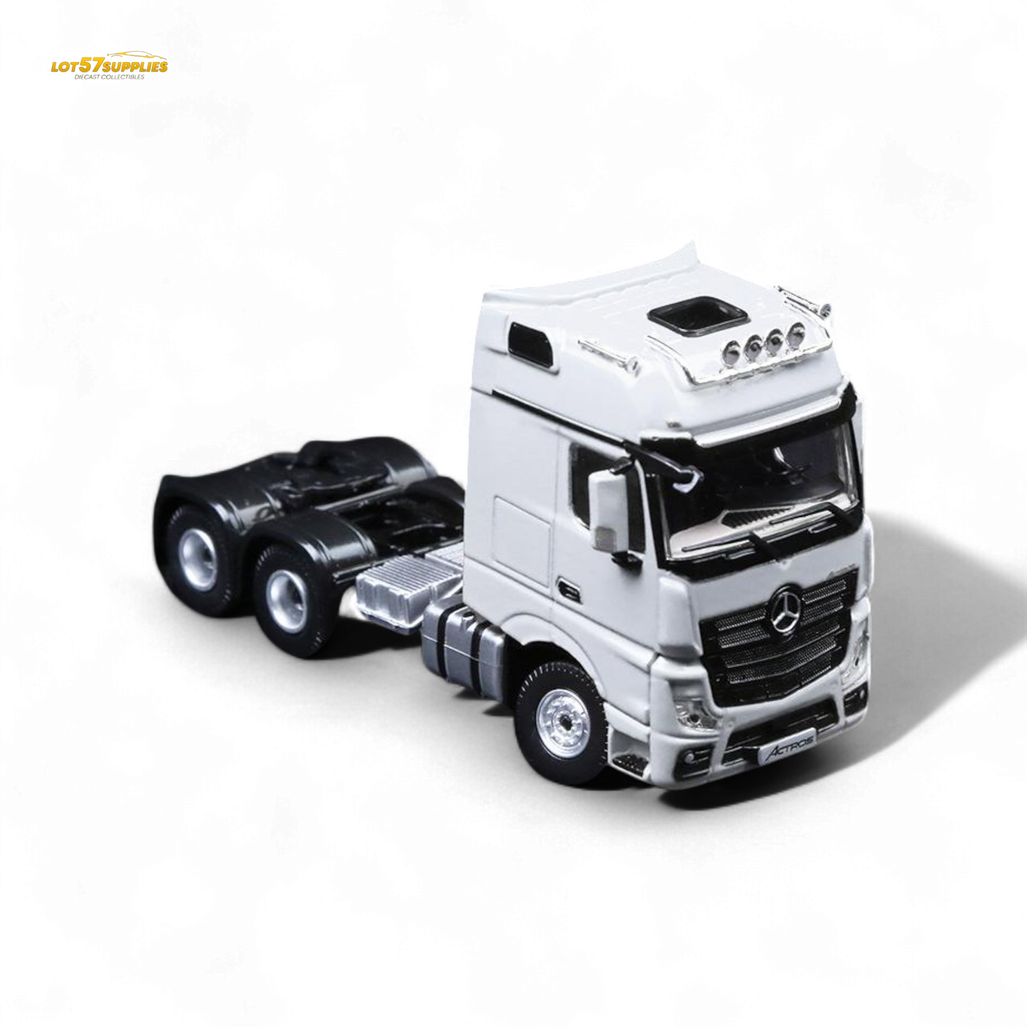 TimeMicro & Perka BENZ FLATBED TRANSPORT VEHICLE - White 1:64